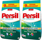 Persil Matik Toz Çamaşır Deterjanı 18KG Sık Yıkananlar Beyaz ve Renkliler İçin (2PK*9KG)(120 Yıkama)