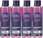 Sesu Simli Cilt Bakım Yağı 150ML (Shımmering Body Oıl) (4 Lü Set)