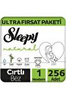 Sleepy Natural 1 Numara Yenidoğan 256'lı Cırtlı Bez