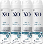 XO Deodorant 150ML Women-Kadın Dry & Effective (4 Lü Set)