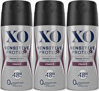 XO Deodorant 150ML Men-Erkek Sensitive & Protect (3 Lü Set)