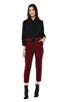 Kemerli Bordo Bilek Kadın Pantolon
