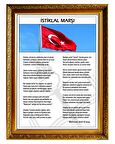 60X80 CM YALDIZLI ÇERÇEVELİ İSTİKLAL MARŞI PORTRE TABLO PANO-PAN641