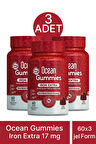 Ocean Gummies Iron Extra 17 mg 60 Çiğnenebilir Jel 3 Adet