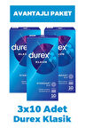 Durex Klasik Prezervatif 10'lu 3 Adet