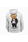 Love Yourself Ayıcık Baskılı Kapüşonlu Sweatshirt Hoodie Kalın Kumaş 3 İplik Şardonlu