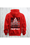 Respect Baskılı Kapüşonlu Sweatshirt Hoodie Kalın Kumaş 3 İplik Şardonlu