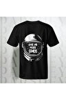 Give Me More Space Baskılı Unisex Yarım Kollu Bisiklet Yaka %100 Pamuk Oversize T-shirt