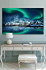 Kuzey Işıkları Yeni Yıl New Year Yılbaşı Doğa Manzara Dekoratif Kanvas Tablo (8 Farklı Ölçü)