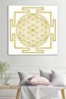 Yaşam Çiçeği Kutsal Geometri Sri Yantra Kanvas Tablo