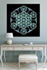Yaşam Çiçeği Kutsal Geometri Sri Yantra Kanvas Tablo