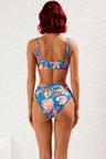 Kadın Bikini Takımı Bralette Yüksek Bel Balensiz Kolsuz Düz Desen Regular Kalıp Örme Raşel