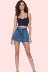 Kadın Moda Denim Şort Etek Pileli Slim Kalıp Pamuklu Yazlık Günlük Hafta Sonu Dayanıklı Malzeme