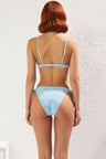 Kadın Bikini Takımı Balconette Balenli Kolsuz Brazilian Normal Bel Örme Ajurlu Dokulu Bağlamalı