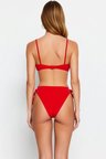 Kadın Bikini Takımı Balconette Kaplı Tünelli Balenli Brazilian Düşük Bel Örme Raşel Kolsuz Bağlamalı
