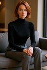Kadın Fitted Balıkçı Yaka Uzun Kollu Basic Siluet Esnek Örme Bluz Cool & Comfort Tarzıyla Günlük