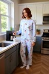 Kadın Kayakçı Desenli Pijama Takımı Fonksiyonel Dayanıklı Kaliteli Konforlu Estetik Modern