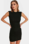 Mini Örme Elbise Vücuda Oturan Bisiklet Yaka Günlük Şık Görünüm Profesyonel