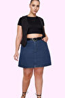 Kadın Yüksek Bel A Line Denim Etek Pamuklu Günlük Kombinler İçin Yaz Aylarının Vazgeçilmezi