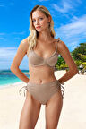 Bağlamalı Simli Bikini Takımı Özel Tasarım Klora Dayanıklı Hızlı Kuruyan
