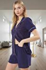Kadın Viskoz Şortlu Pijama Takımı Yazlık Rahat Homewear Özel Tasarım Premium Kalite