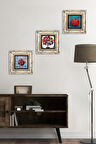 Nar Ağacı, Nar Taş Duvar Tablosu Çerçeveli Duvar Dekoru 3 Parça Tablo Seti Wall Art