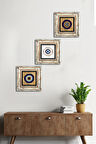Nazar Taş Duvar Tablosu Çerçeveli Duvar Dekoru 3 Parça Tablo Seti Wall Art