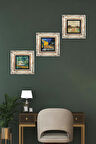 Van Gogh Taş Duvar Tablosu Çerçeveli Duvar Dekoru 3 Parça Tablo Seti Wall Art