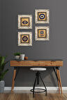 Nazar Taş Duvar Tablosu Çerçeveli Duvar Dekoru 4 Parça Tablo Seti Wall Art