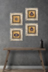 Nazar Taş Duvar Tablosu Çerçeveli Duvar Dekoru 4 Parça Tablo Seti Wall Art