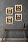 Nazar Taş Duvar Tablosu Çerçeveli Duvar Dekoru 4 Parça Tablo Seti Wall Art