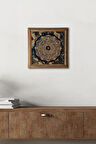 Sri Yantra Taş Duvar Tablosu Ahşap Çerçeveli Duvar Dekoru Wall Art 25x25cm