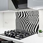 Pratik Dekor 60x52 cm Cam Ocak Arkası Koruyucu I Zebra