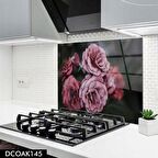 Pratik Dekor 60x52 cm Cam Ocak Arkası Koruyucu Ankastre Arkası Koruyucu | GÜL