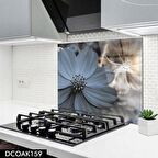 Pratik Dekor 60x52 cm Cam Ocak Arkası Koruyucu Ankastre Arkası Koruyucu | ÇİÇEK