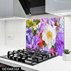 Pratik Dekor 60x52 cm Cam Ocak Arkası Koruyucu Ankastre Arkası Koruyucu | ÇİÇEK