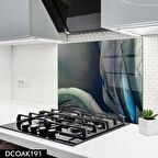 Pratik Dekor 60x52 cm Cam Ocak Arkası Koruyucu Ankastre Arkası Koruyucu | KUŞ TÜYÜ