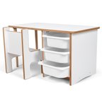 3 Çekmeceli Oyun, Aktivite, Etkinlik Masası, Beyaz-Beyaz, 18mm MDF