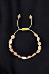 Turuncu Aytaşı Doğal Taş Bileklik Makrome Ayarlı 633-1 Peach Moonstone