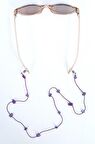 Doğal Ametist Taşlı Gözlük İpi 129-3