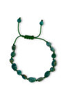 Canlı Renk Doğal Amazonit Bileklik Makrome Ayarlı 433-4