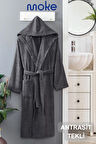 PERA Antrasit Pamuklu Kapşonlu Bornoz