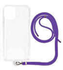 Galaxy M23 İp Askılı Şeffaf Silikon Kılıf Mor