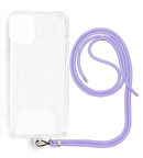Redmi Note 13 Pro Plus 5G İp Askılı Şeffaf Silikon Kılıf Lila