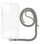 Xiaomi Mi 14 Pro İp Askılı Şeffaf Silikon Kılıf Gri