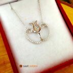 925 Ayar Gümüş Zirkon Taşlı Vav Lale Kolye