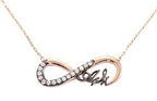 925 Ayar Rose Kaplama Aşk Yazılı Sonsuzluk Kolye