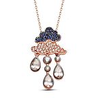 925 Ayar Gümüş Zirkon Taşlı Damla Bulut Yağmur Tasarım Kolye