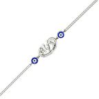 925 Ayar Gümüş Nazar Boncuklu Vav Allah Bileklik