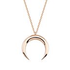 Ters Hilal 925 Ayar Rose Gümüş Kolye